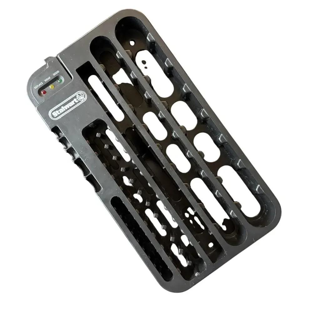 Stalwart Battery Storage Organizer Plastic Rack Black Holder C D AA AAA Tester